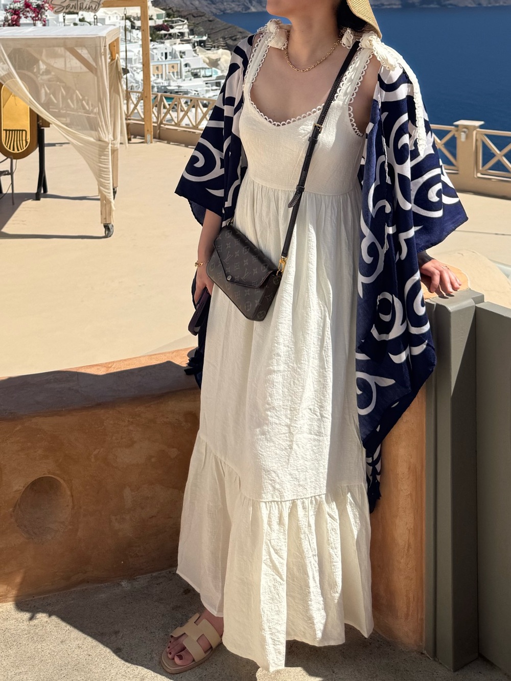 mine Cream Maxi Dress with Tie Straps - Picture 6 of 7